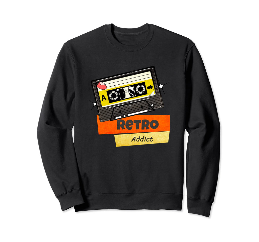 Addict Cassette Tape Audio Recording Sweatshirt - Trendy Graphic Men Women - T-Shirt, Sweatshirt, Hoodie