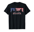 American Flag Atlanta Ga Skyline T-Shirt - Casual Everyday Wear Men Women - T-Shirt, Sweatshirt, Hoodie