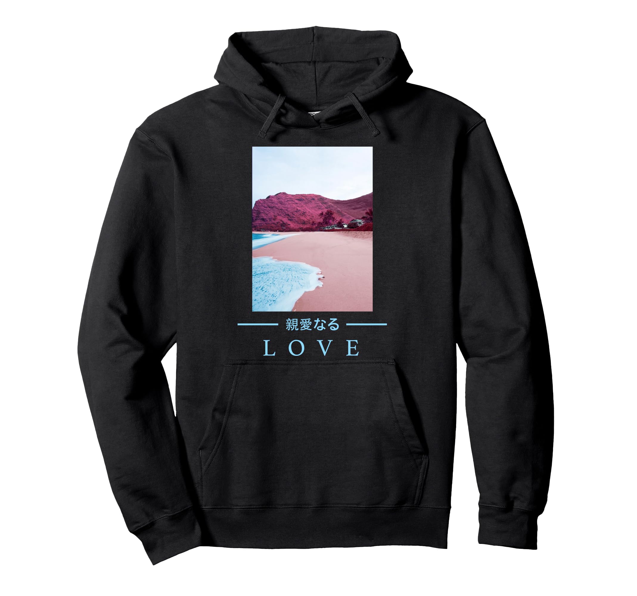 Retrowave Love Japanese Art Aesthetic Hoodie - Custom Art Print for Adults - T-Shirt, Sweatshirt, Hoodie