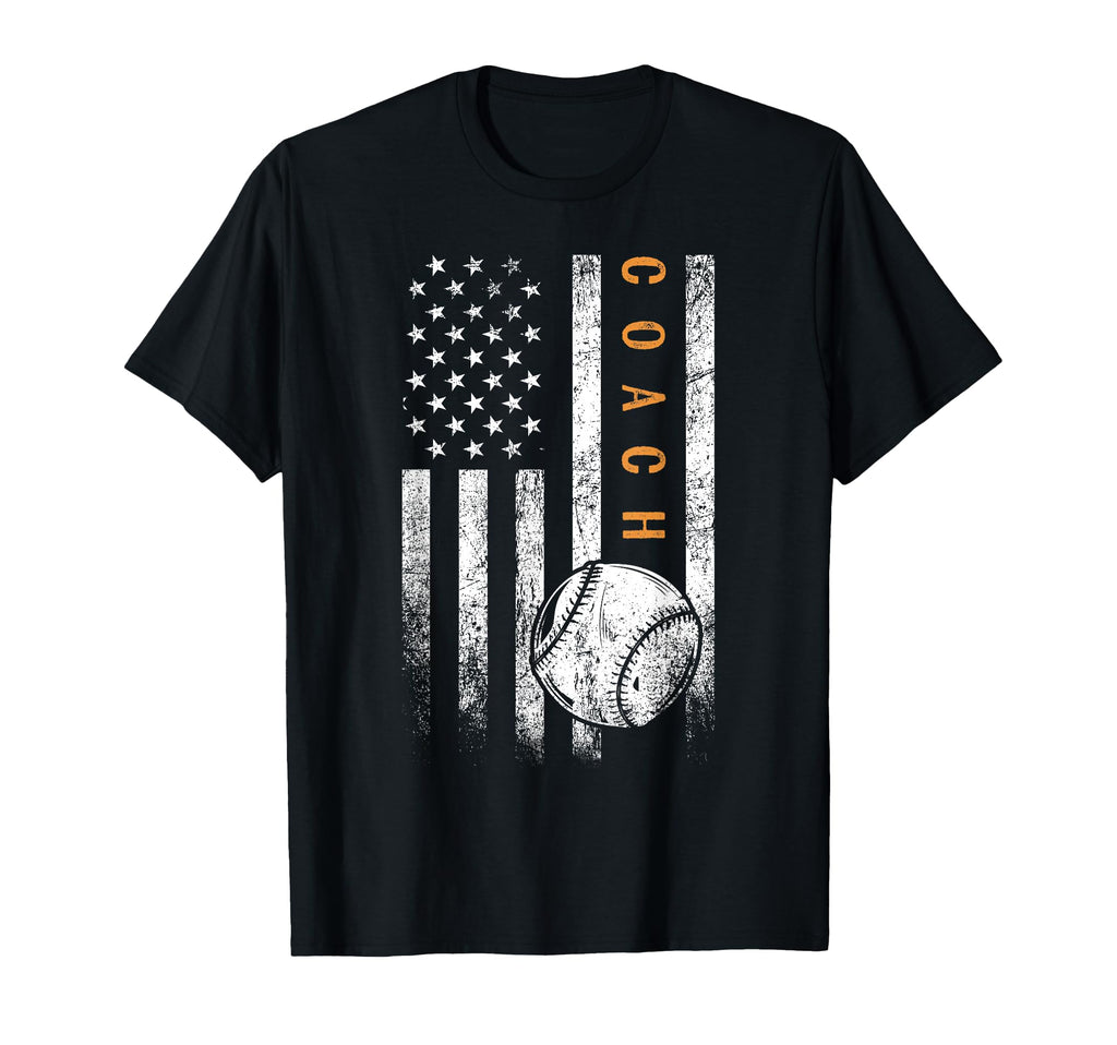 Baseball Coach American Flag Baseball T-Shirt - Streetwear Style Unisex - T-Shirt, Sweatshirt, Hoodie