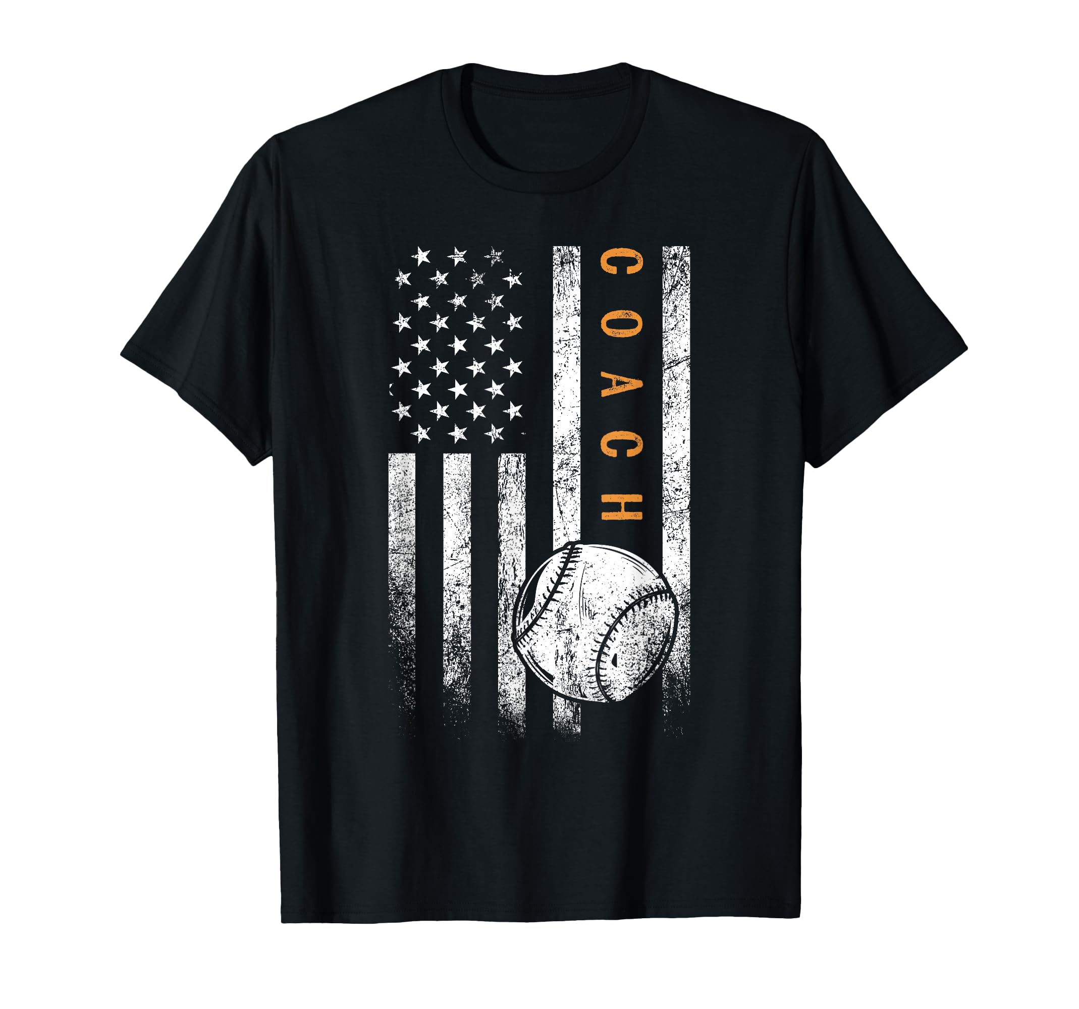 Baseball Coach American Flag Baseball T-Shirt - Streetwear Style Unisex - T-Shirt, Sweatshirt, Hoodie