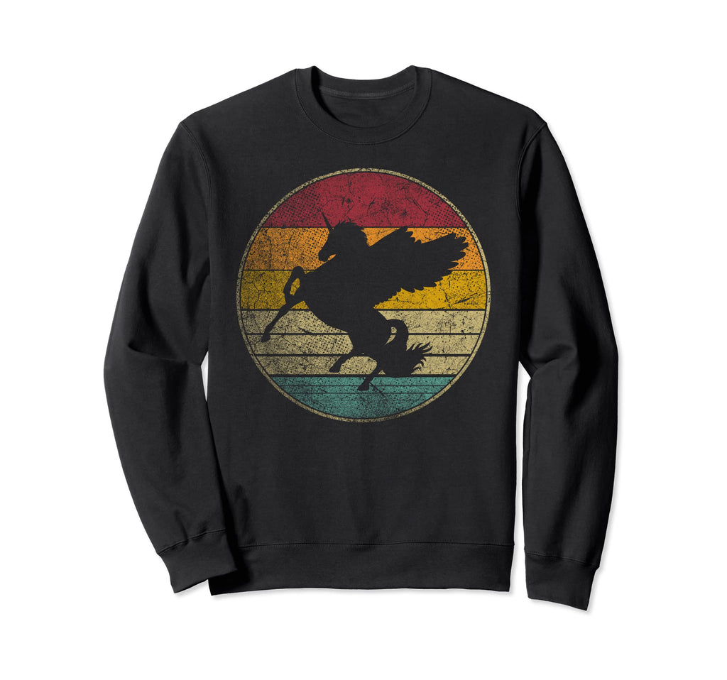 Pegasus Horse Unicorn Distressed 70S Sweatshirt - Unique Graphic Men Women - T-Shirt, Sweatshirt, Hoodie