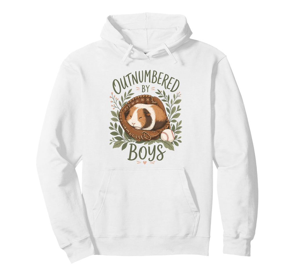 Outnumbered Baseball Mom Guinea Pig Hoodie - Aesthetic Graphic Unisex - T-Shirt, Sweatshirt, Hoodie