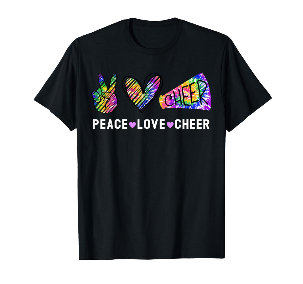 Peace Love Cheer Tie Dye Cheerleading T-Shirt - Graphic Print Unisex - T-Shirt, Sweatshirt, Hoodie