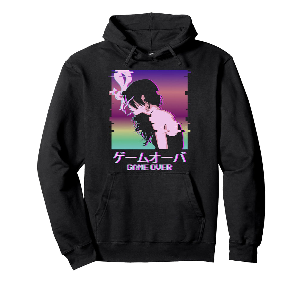 Vaporwave Anime Indie Old Aesthetic Hoodie - Fun Novelty Design Men Women - T-Shirt, Sweatshirt, Hoodie