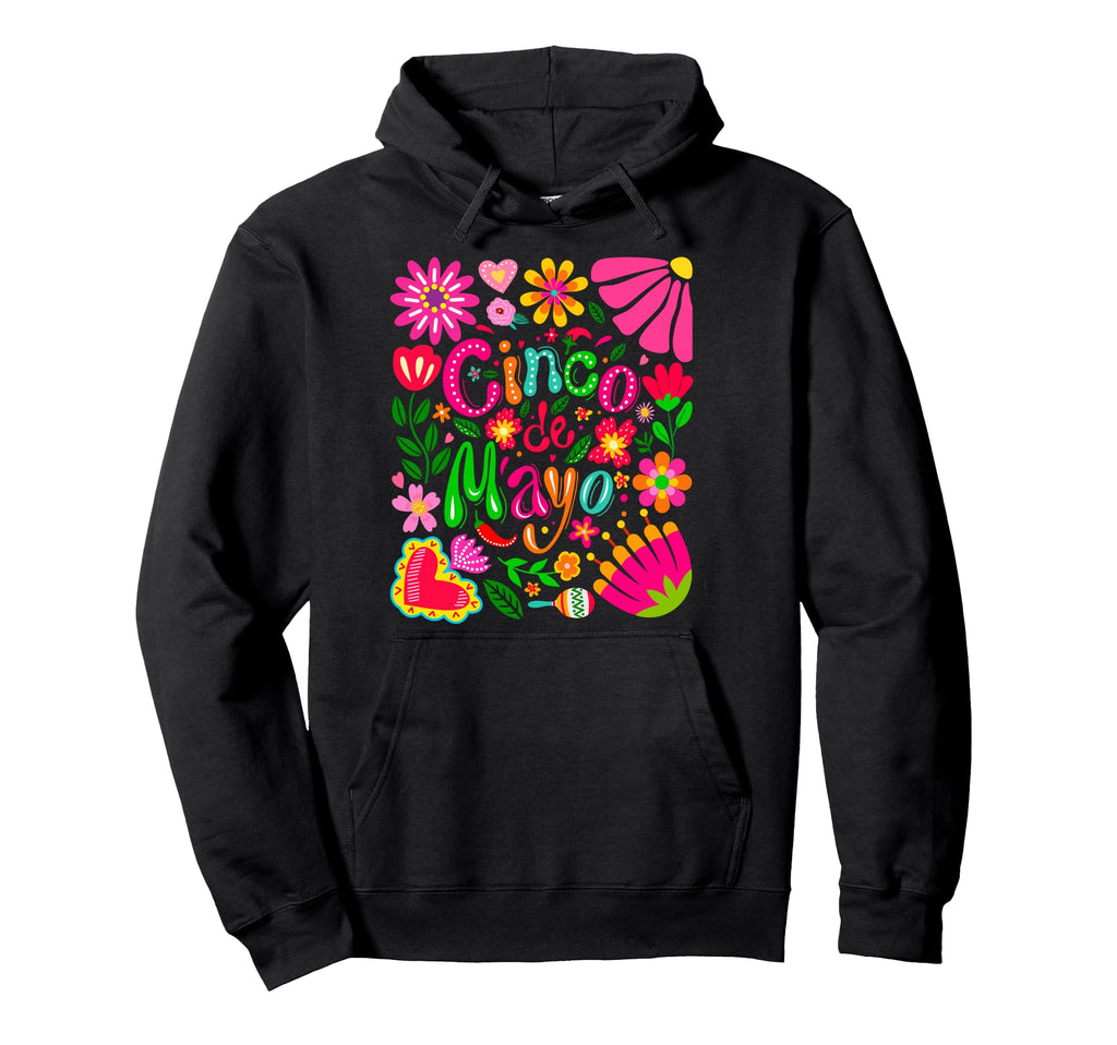 Boho Floral Cinco De Mayo Mexican And Hoodie - Streetwear Style Unisex - T-Shirt, Sweatshirt, Hoodie