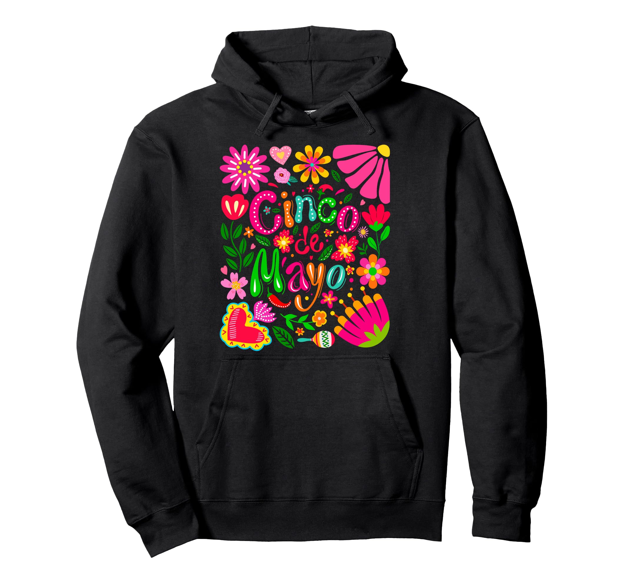 Boho Floral Cinco De Mayo Mexican And Hoodie - Streetwear Style Unisex - T-Shirt, Sweatshirt, Hoodie
