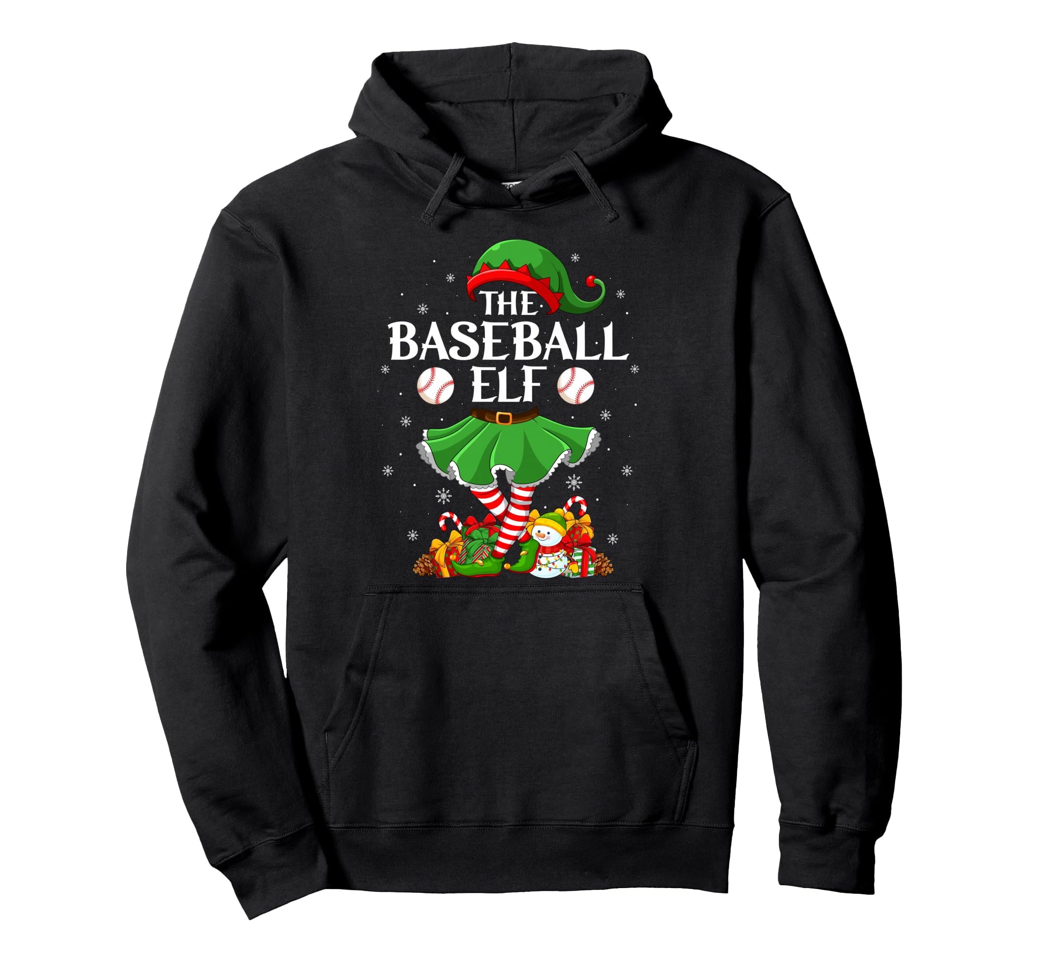 Baseball Elf Family Elf Squad Hoodie - Novelty Apparel Unisex - T-Shirt, Sweatshirt, Hoodie