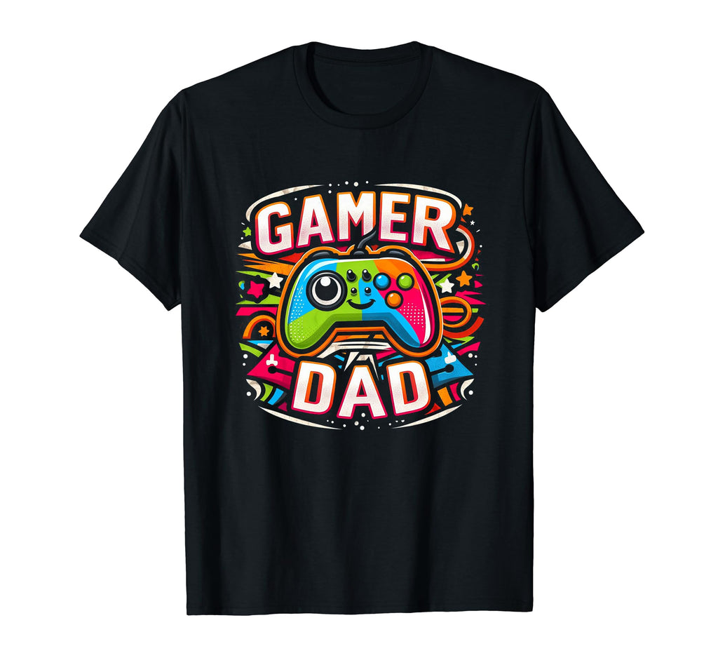 Gamer Dad Game Controller Gaming T-Shirt - Custom Art Print for Adults - T-Shirt, Sweatshirt, Hoodie