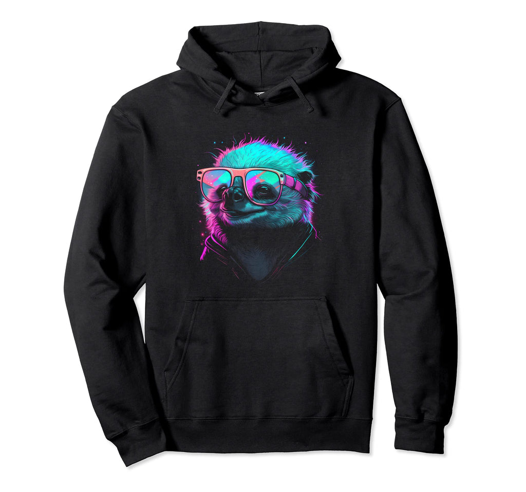 Synthwave Aesthetic Sloth Vaporwave Sloth Hoodie - Streetwear Style Unisex - T-Shirt, Sweatshirt, Hoodie