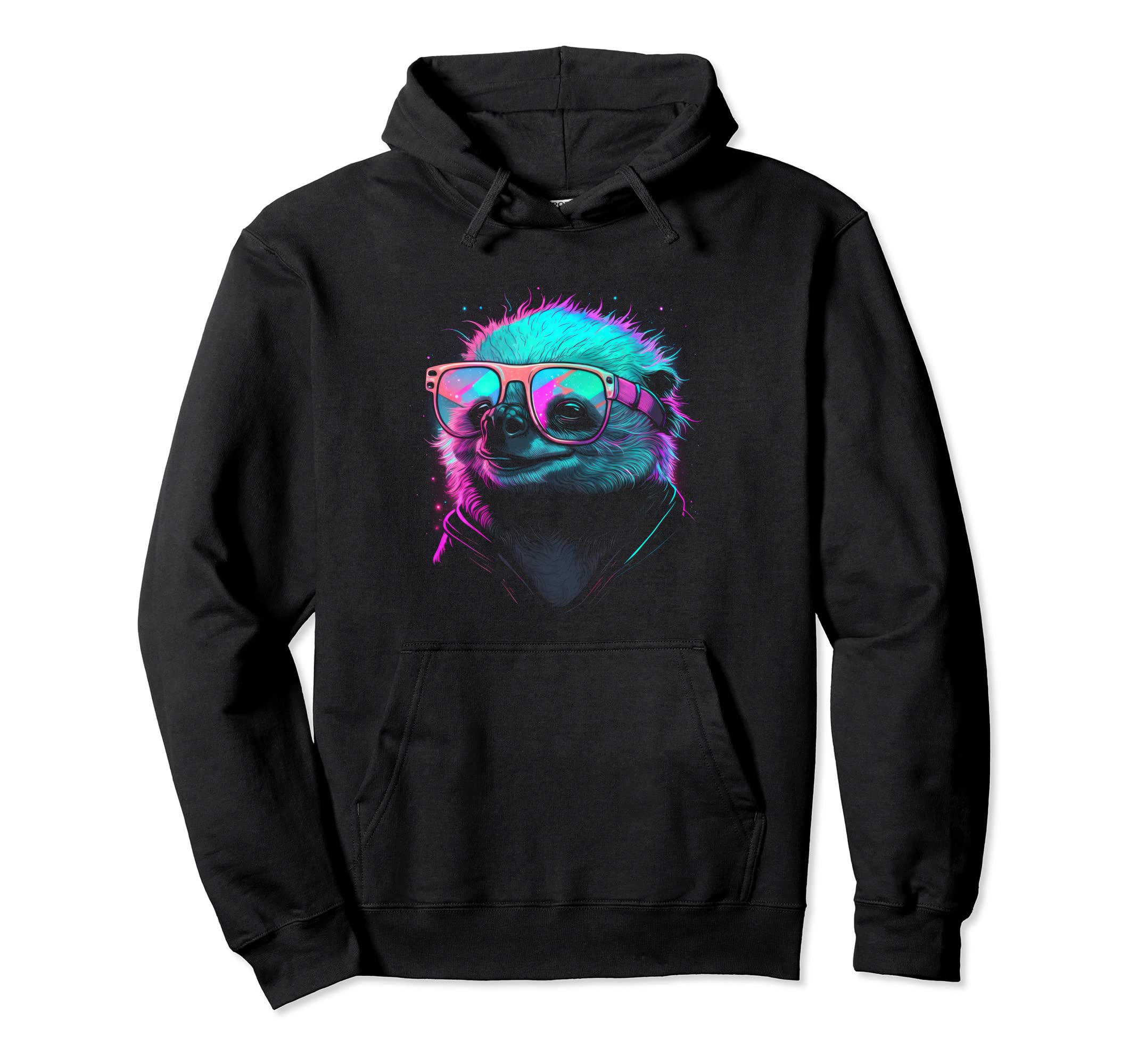 Synthwave Aesthetic Sloth Vaporwave Sloth Hoodie - Streetwear Style Unisex - T-Shirt, Sweatshirt, Hoodie