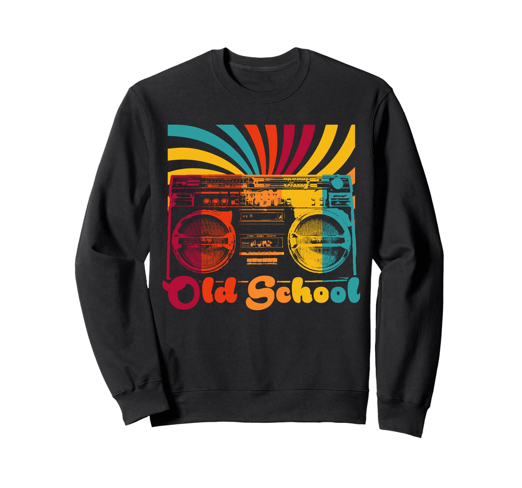 Old School Portable Boombox Sweatshirt - Unique Graphic for Adults - T-Shirt, Sweatshirt, Hoodie
