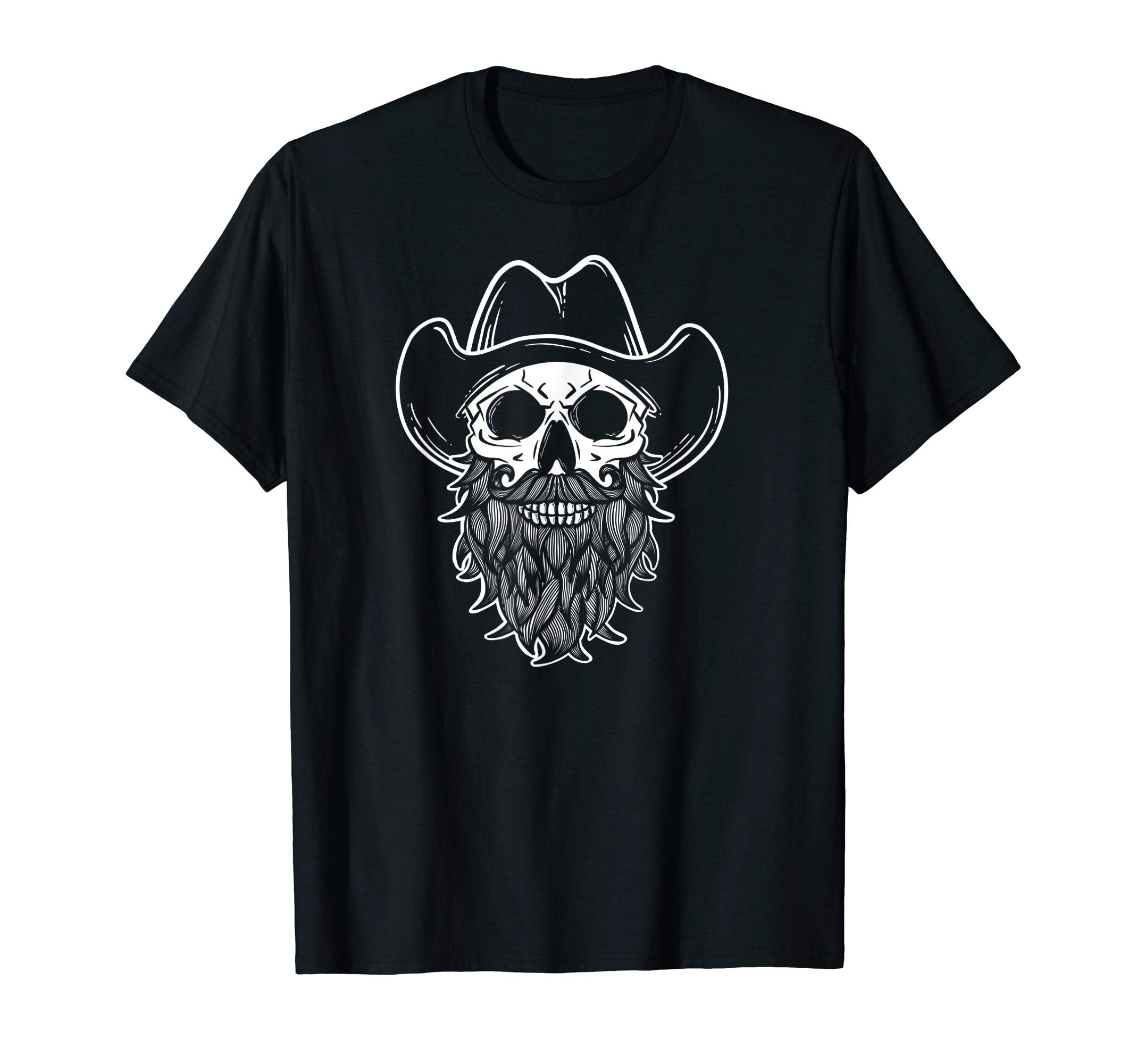 Cowboy Skull Beard Western T-Shirt - Aesthetic Graphic Unisex - T-Shirt, Sweatshirt, Hoodie