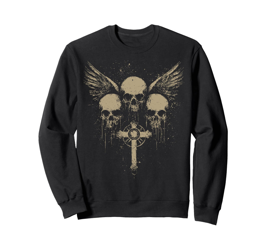 Skull Cross Y2K Grunge Aesthetic Sweatshirt - Aesthetic Graphic Men Women - T-Shirt, Sweatshirt, Hoodie