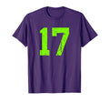 Number 17 Green Varsity Number T-Shirt - Unique Graphic Unisex - T-Shirt, Sweatshirt, Hoodie