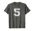 Number 5 Five Varsity Distressed T-Shirt - Streetwear Style for Adults - T-Shirt, Sweatshirt, Hoodie