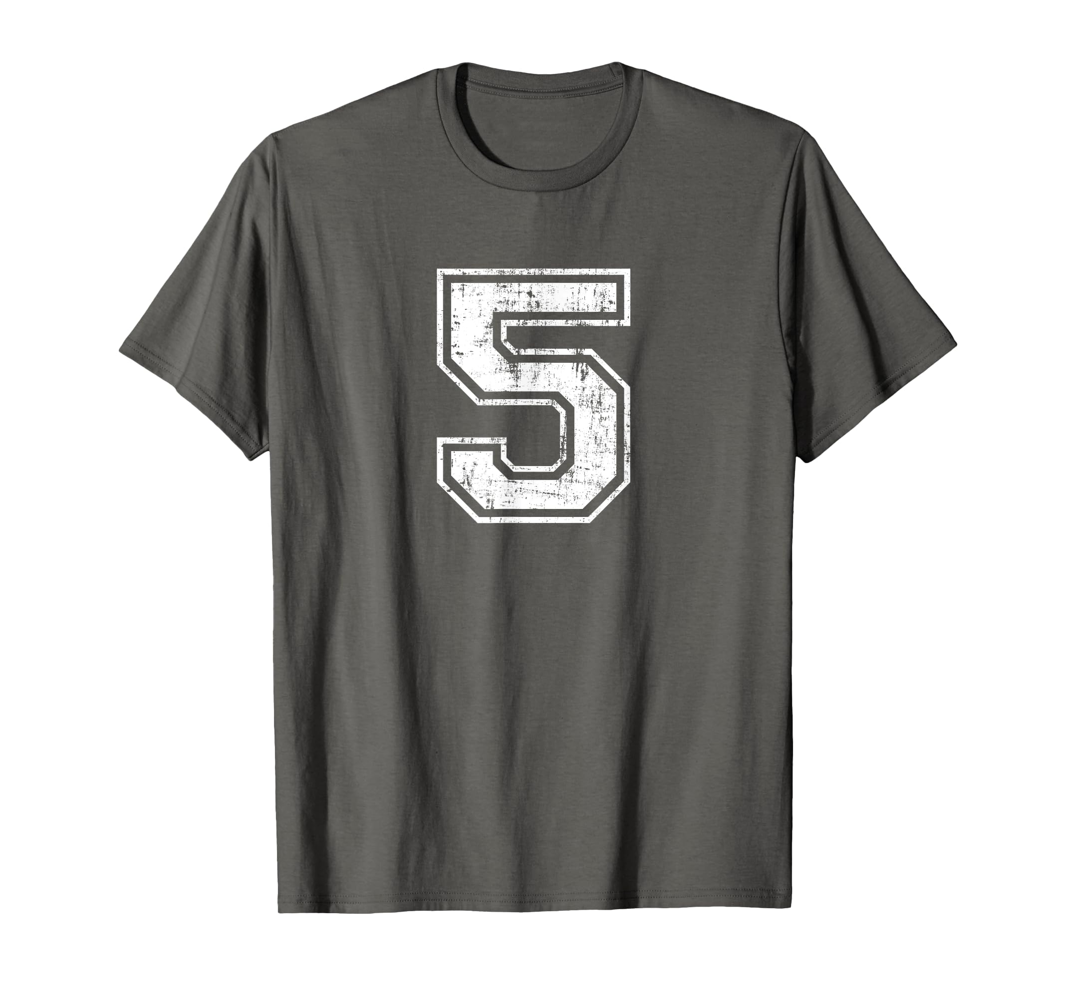 Number 5 Five Varsity Distressed T-Shirt - Streetwear Style for Adults - T-Shirt, Sweatshirt, Hoodie