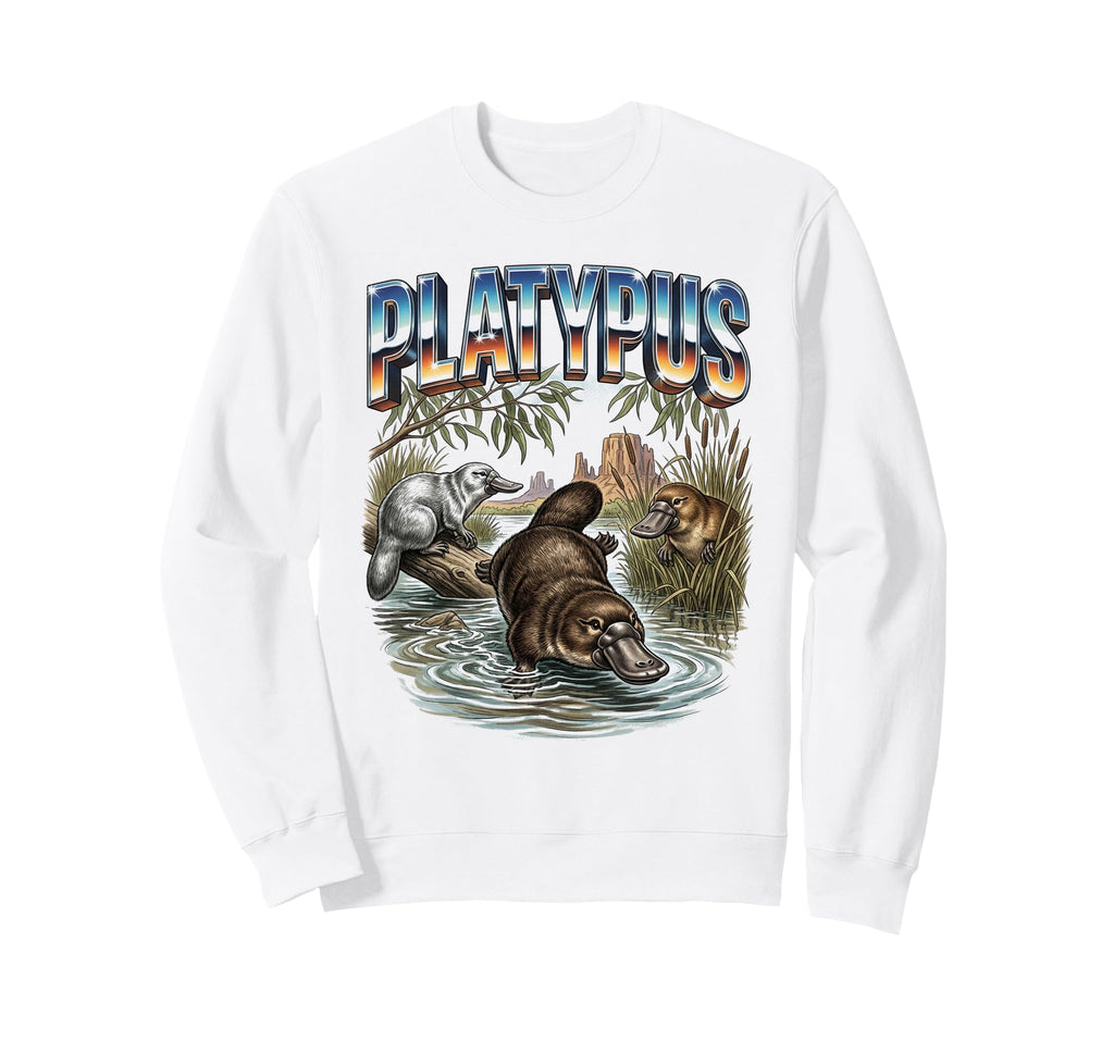 Platypus 70S 90S Platypus Animal Sweatshirt - Fun Novelty Design Men Women - T-Shirt, Sweatshirt, Hoodie