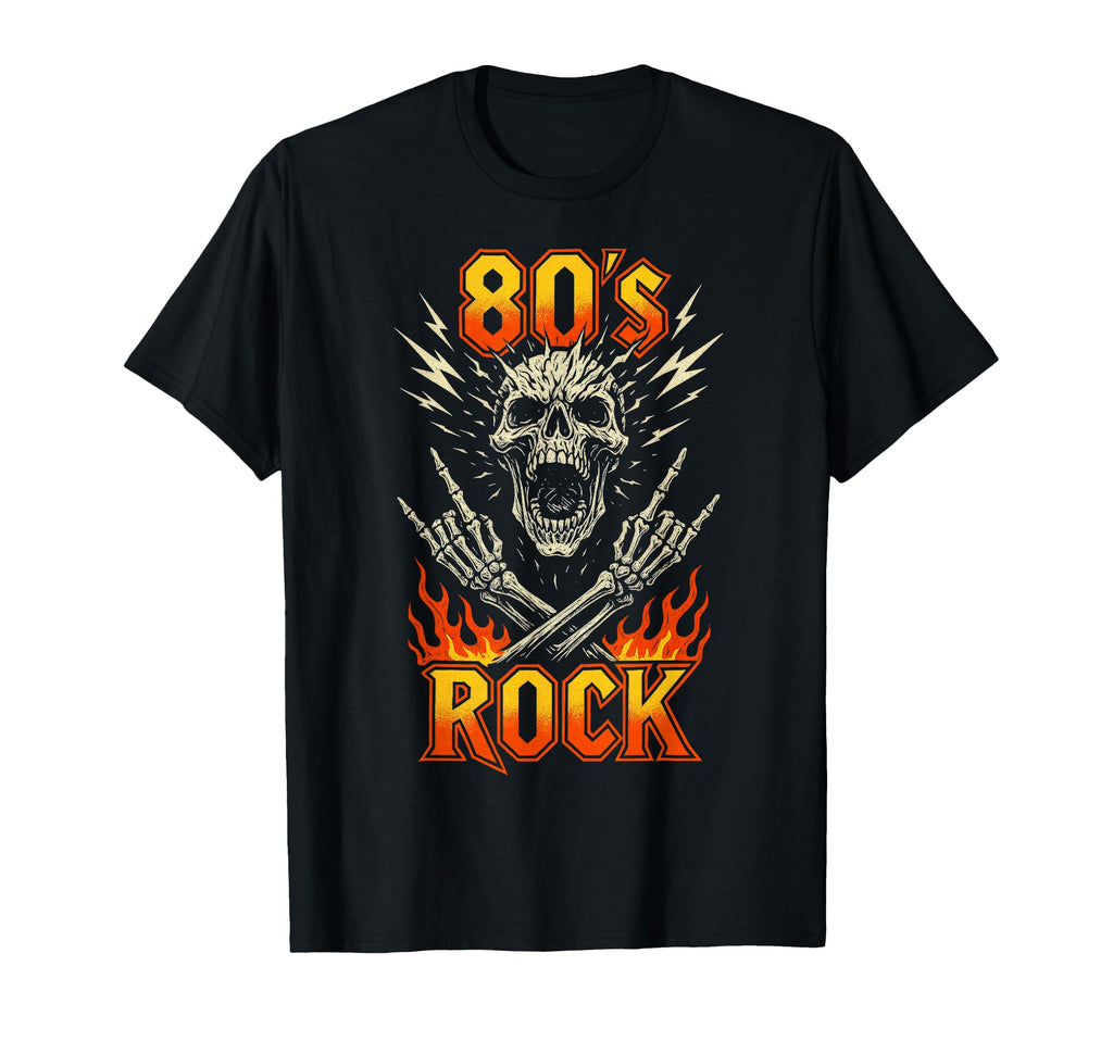 80S Rock Skull Music Band Gift T-Shirt - Minimalist Print Men Women - T-Shirt, Sweatshirt, Hoodie