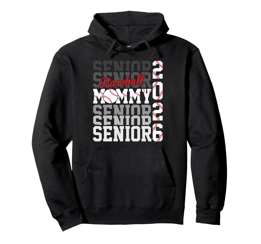 2026 Baseball Senior Mommy Graduation Hoodie - Novelty Apparel for Adults - T-Shirt, Sweatshirt, Hoodie