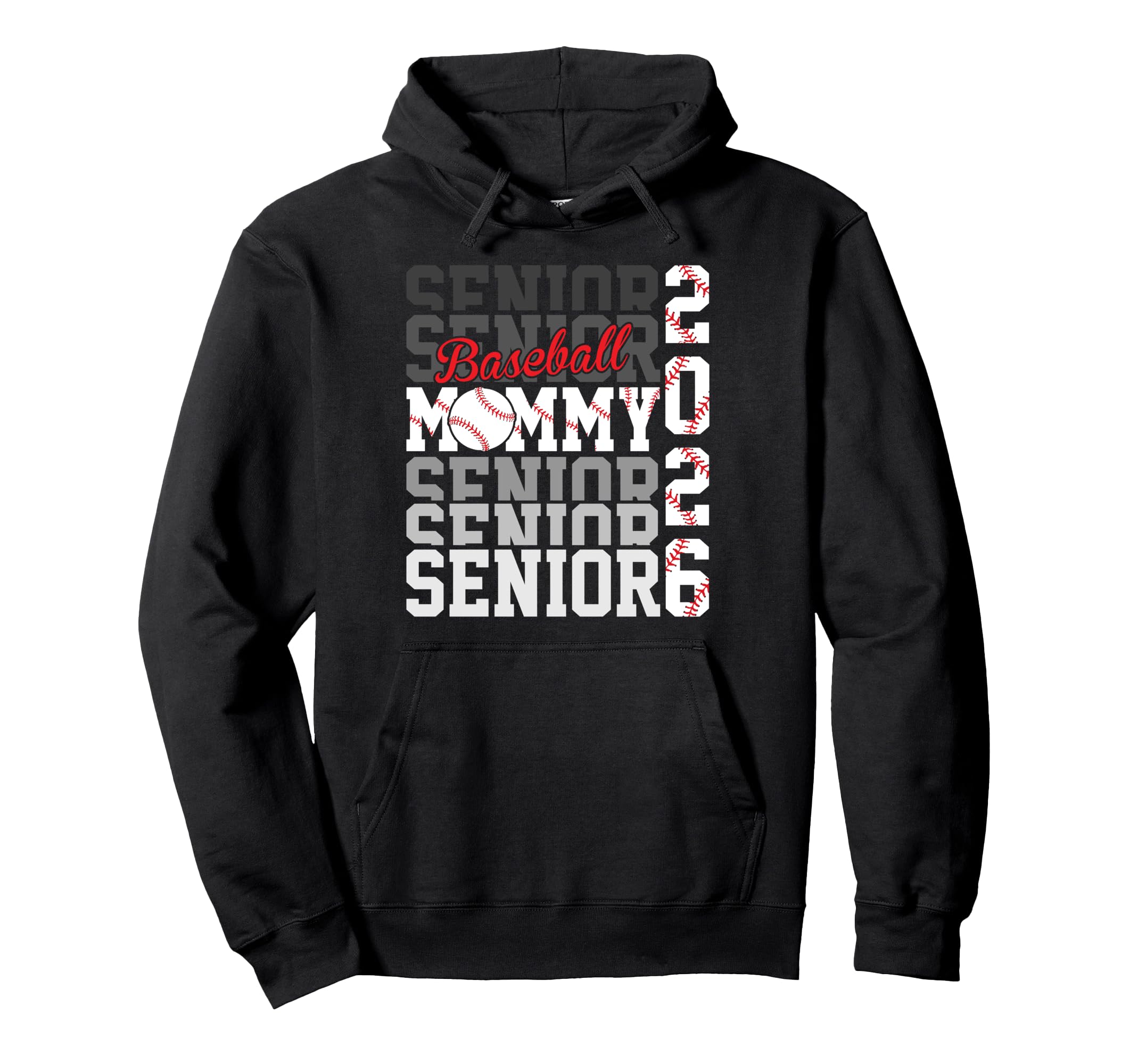 2026 Baseball Senior Mommy Graduation Hoodie - Novelty Apparel for Adults - T-Shirt, Sweatshirt, Hoodie