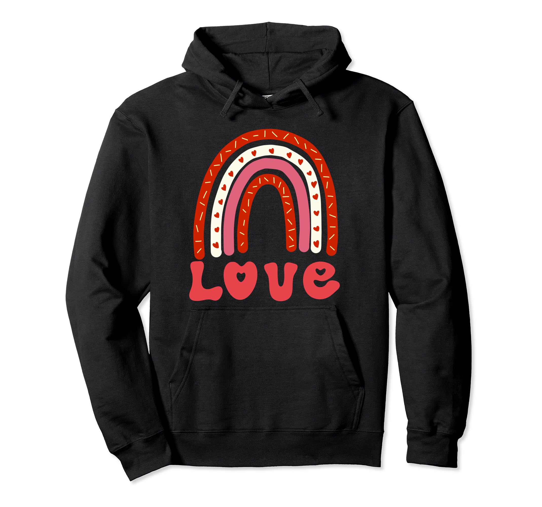 Love Boho Rainbow Valentines Day Hoodie - Custom Art Print for Adults - T-Shirt, Sweatshirt, Hoodie
