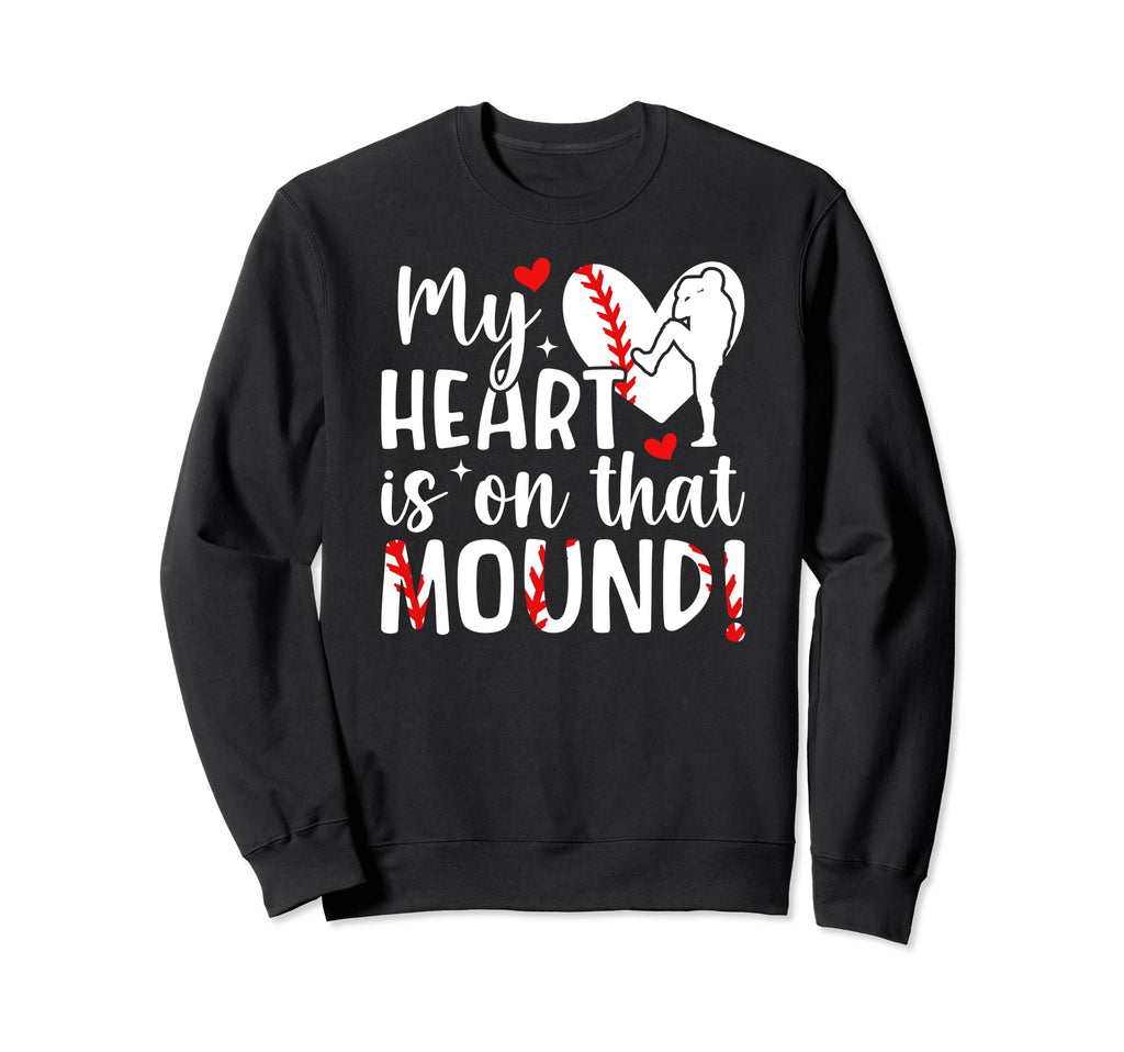 Mound Baseball Pitcher Mom Baseball Sweatshirt - Graphic Print Unisex - T-Shirt, Sweatshirt, Hoodie