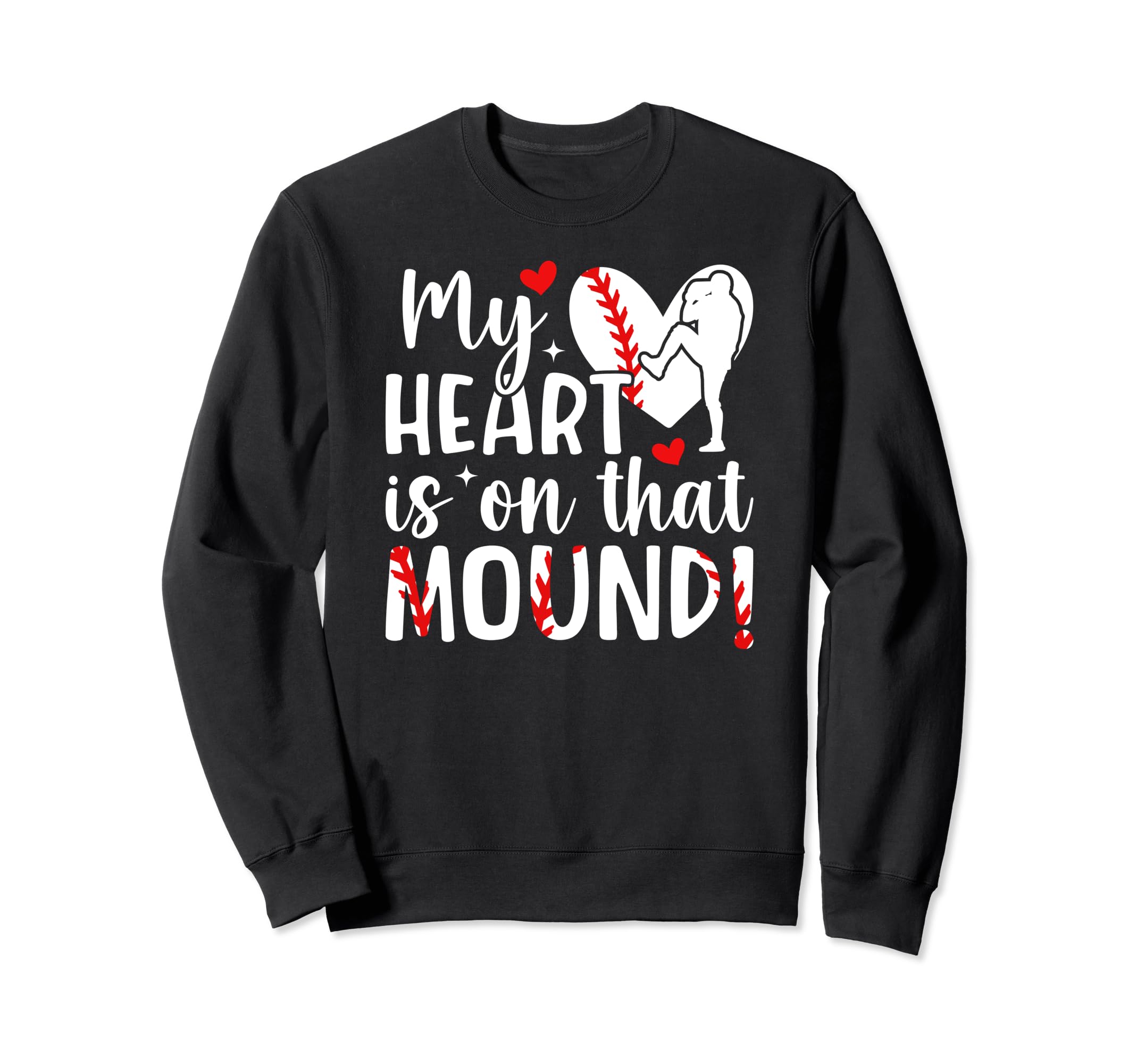 Mound Baseball Pitcher Mom Baseball Sweatshirt - Graphic Print Unisex - T-Shirt, Sweatshirt, Hoodie
