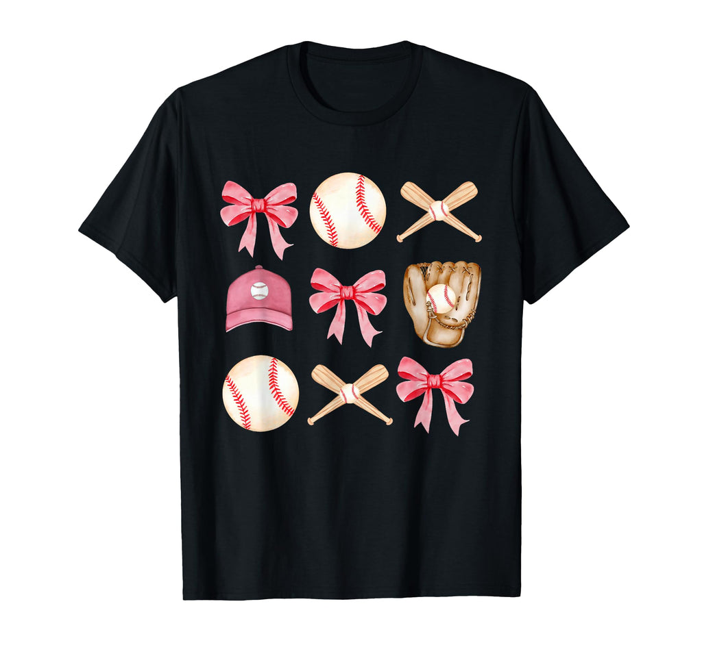 Baseball Mom Coquette Mothers Day T-Shirt - Novelty Apparel Men Women - T-Shirt, Sweatshirt, Hoodie