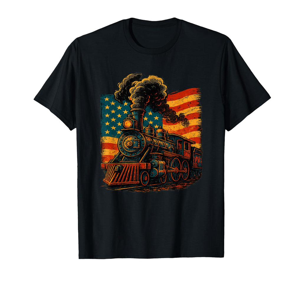 Distressed Patriotic Americana Steam T-Shirt - Graphic Print for Adults - T-Shirt, Sweatshirt, Hoodie