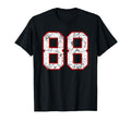 White And Red Sports Number 88 Jersey T-Shirt - Graphic Print Unisex - T-Shirt, Sweatshirt, Hoodie