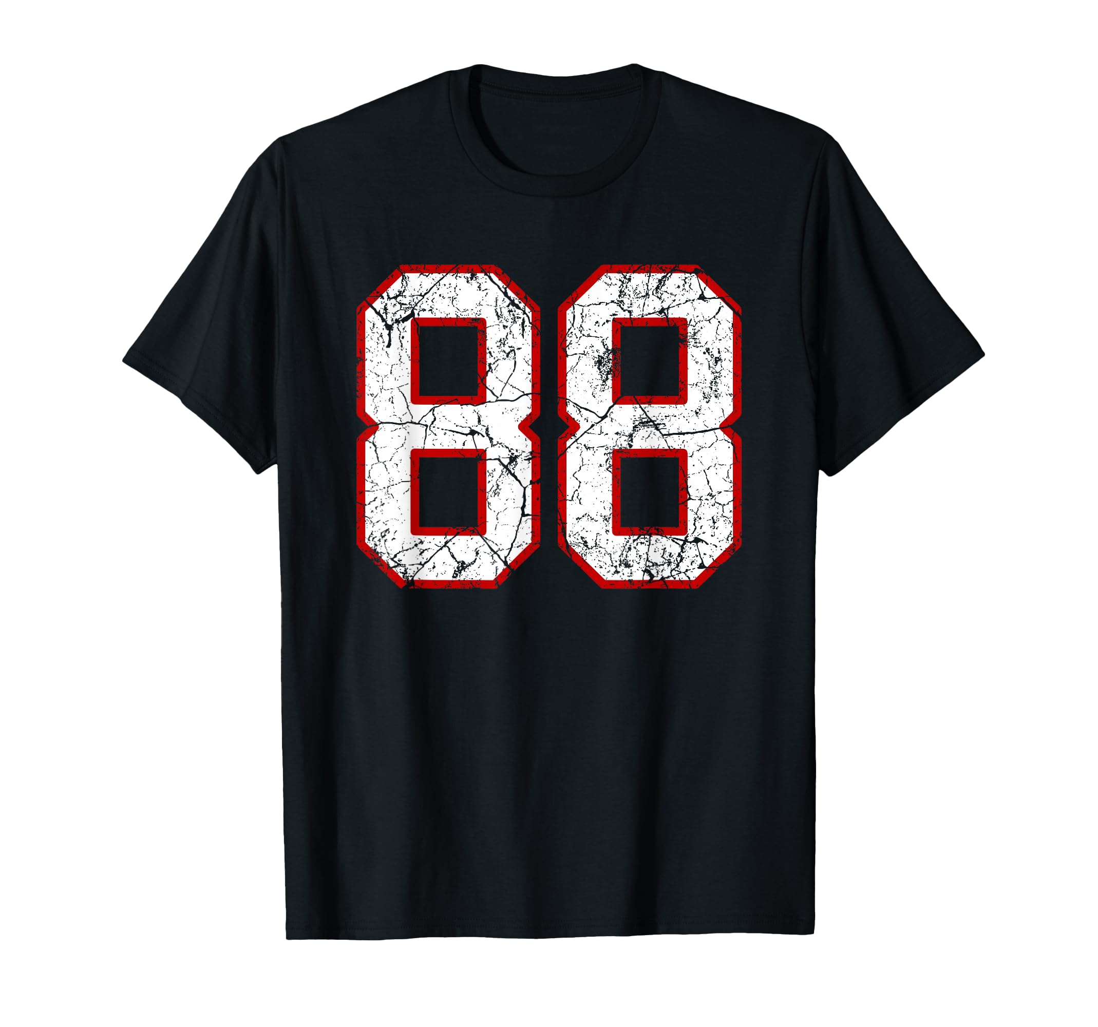White And Red Sports Number 88 Jersey T-Shirt - Graphic Print Unisex - T-Shirt, Sweatshirt, Hoodie