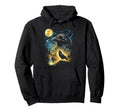 Raven Howling To Moon Meme Funny 90S Crow Hoodie - Graphic Print Unisex - T-Shirt, Sweatshirt, Hoodie