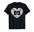 Baseball Number 89 Distressed Heart T-Shirt - Custom Art Print Unisex - T-Shirt, Sweatshirt, Hoodie