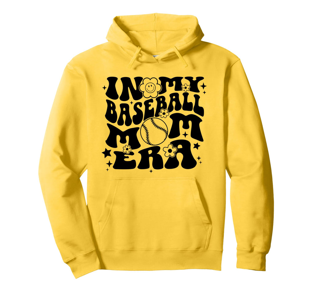 My Baseball Mom Era Groovy Sports Parent Hoodie - Unique Graphic for Adults - T-Shirt, Sweatshirt, Hoodie