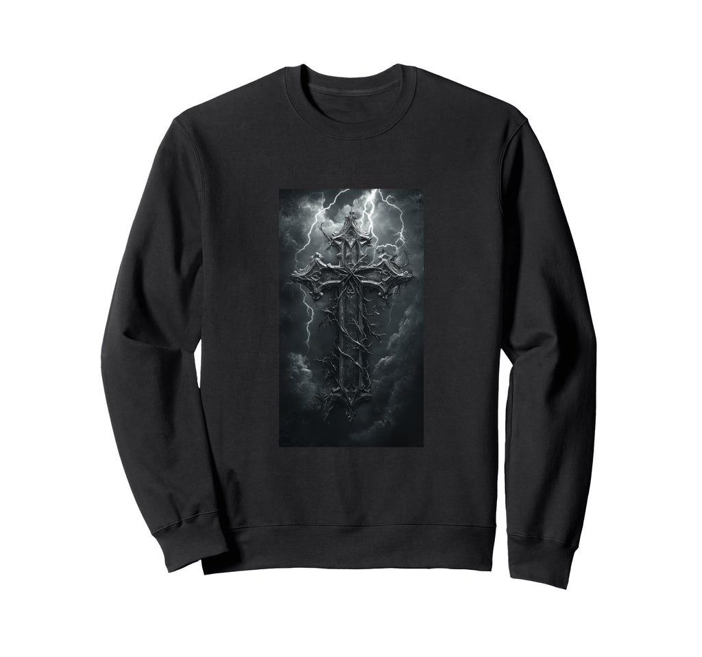 Gothic Cross Grunge Aesthetic Sweatshirt - Fun Novelty Design for Adults - T-Shirt, Sweatshirt, Hoodie