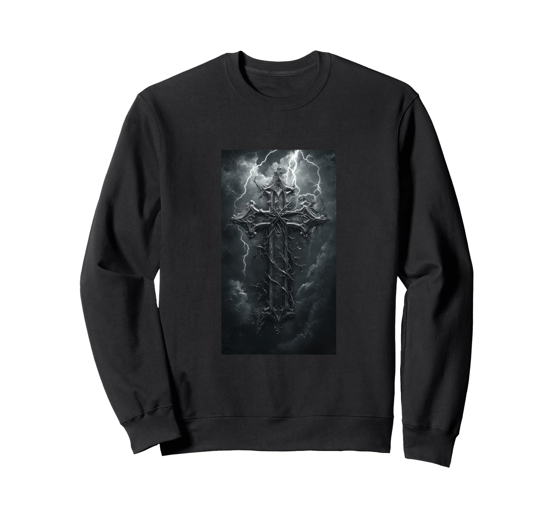 Gothic Cross Grunge Aesthetic Sweatshirt - Fun Novelty Design for Adults - T-Shirt, Sweatshirt, Hoodie