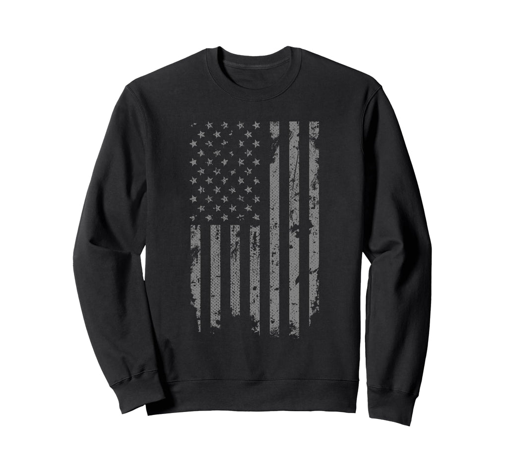 Distressed American Flag Sweatshirt - Novelty Apparel Men Women - T-Shirt, Sweatshirt, Hoodie