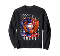 4Th July Baseball Glove Ice Cream Drip Sweatshirt - Trendy Graphic Unisex - T-Shirt, Sweatshirt, Hoodie