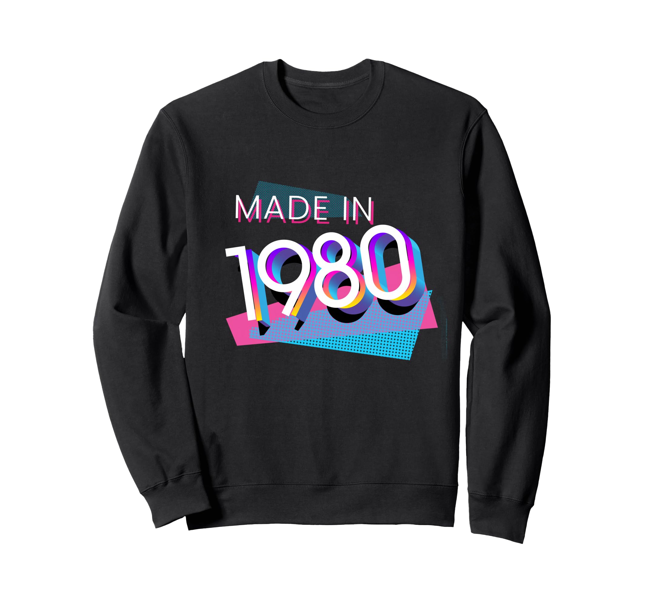 Made 1980 Y2K 80S 46Th Birthday Sweatshirt - Minimalist Print Men Women - T-Shirt, Sweatshirt, Hoodie