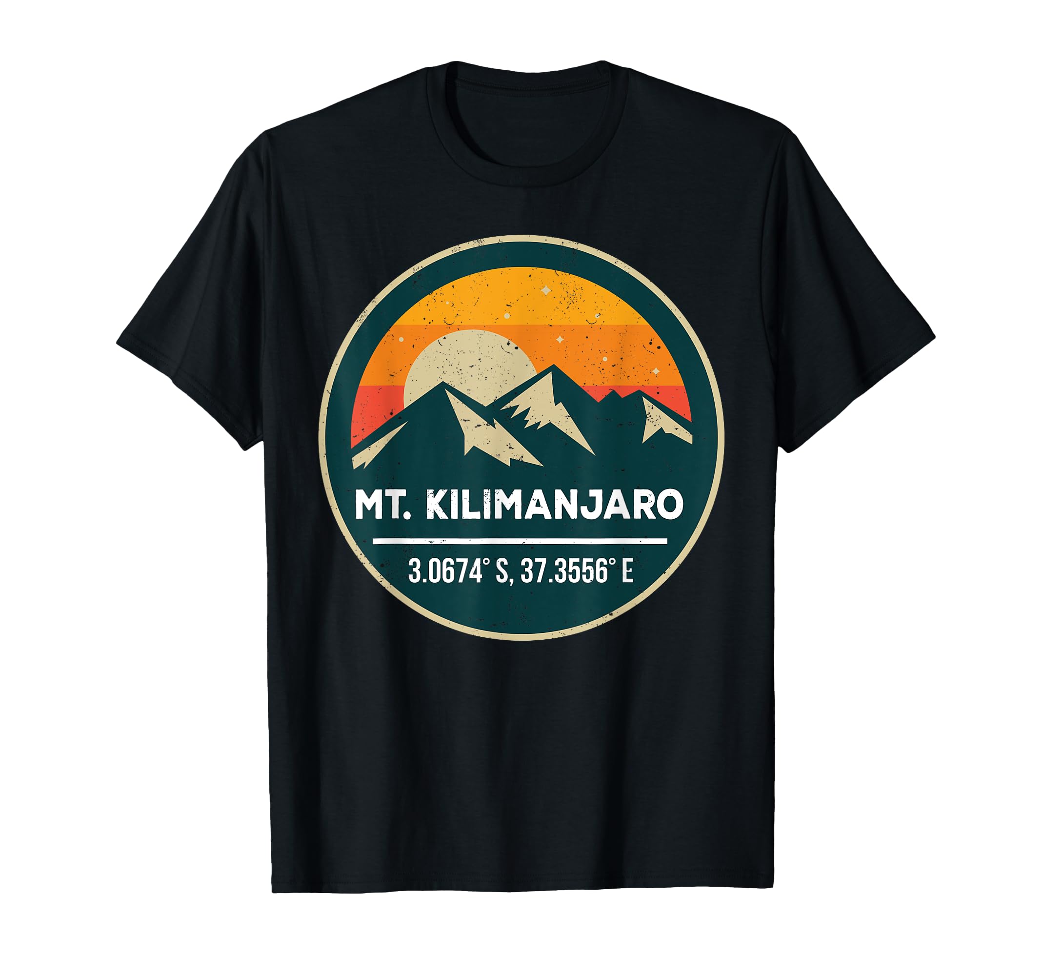 Mount Kilimanjaro Gps Coordinates T-Shirt - Minimalist Print Men Women - T-Shirt, Sweatshirt, Hoodie