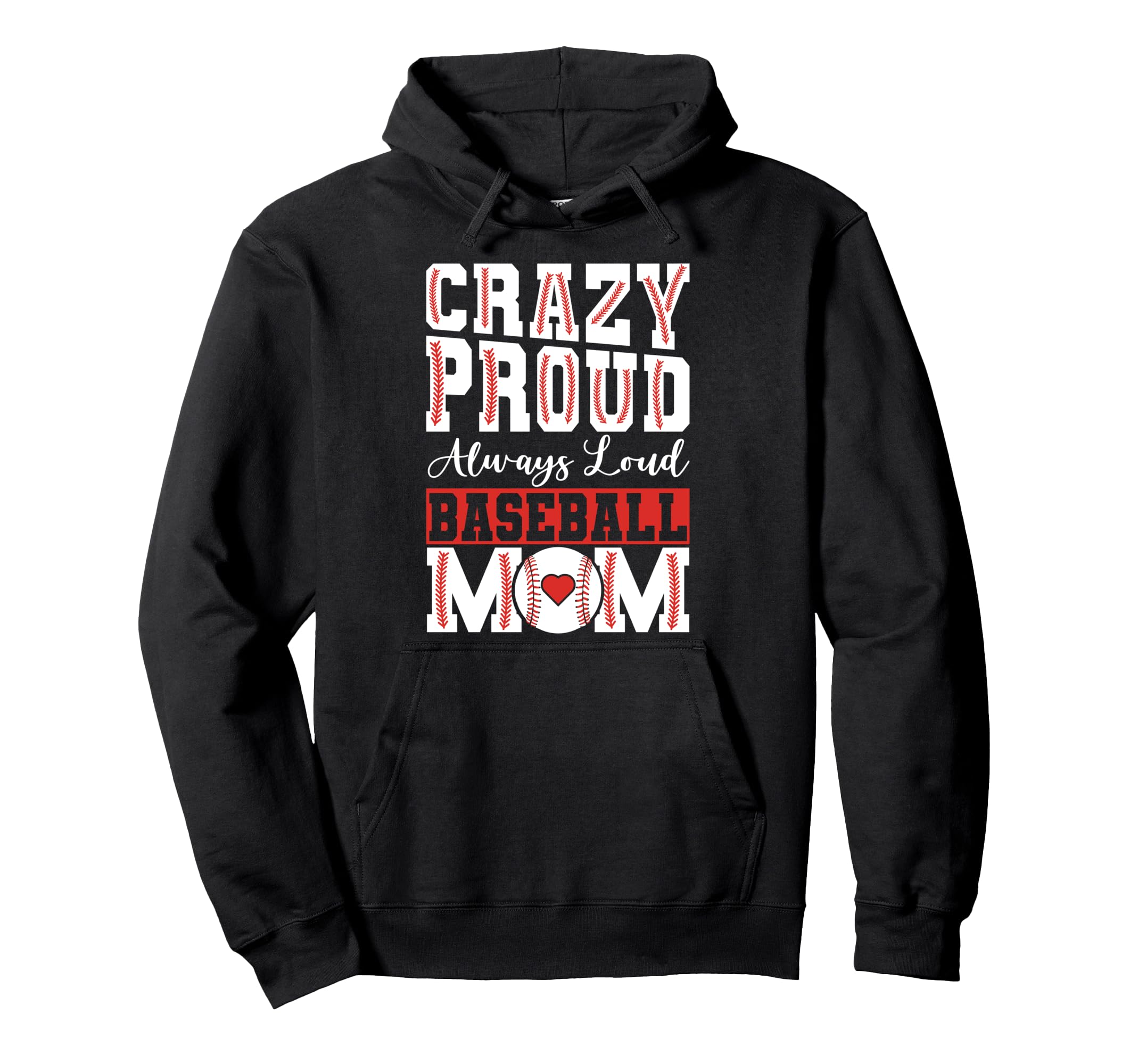 Baseball Mom Hoodie - Unique Graphic for Adults - T-Shirt, Sweatshirt, Hoodie