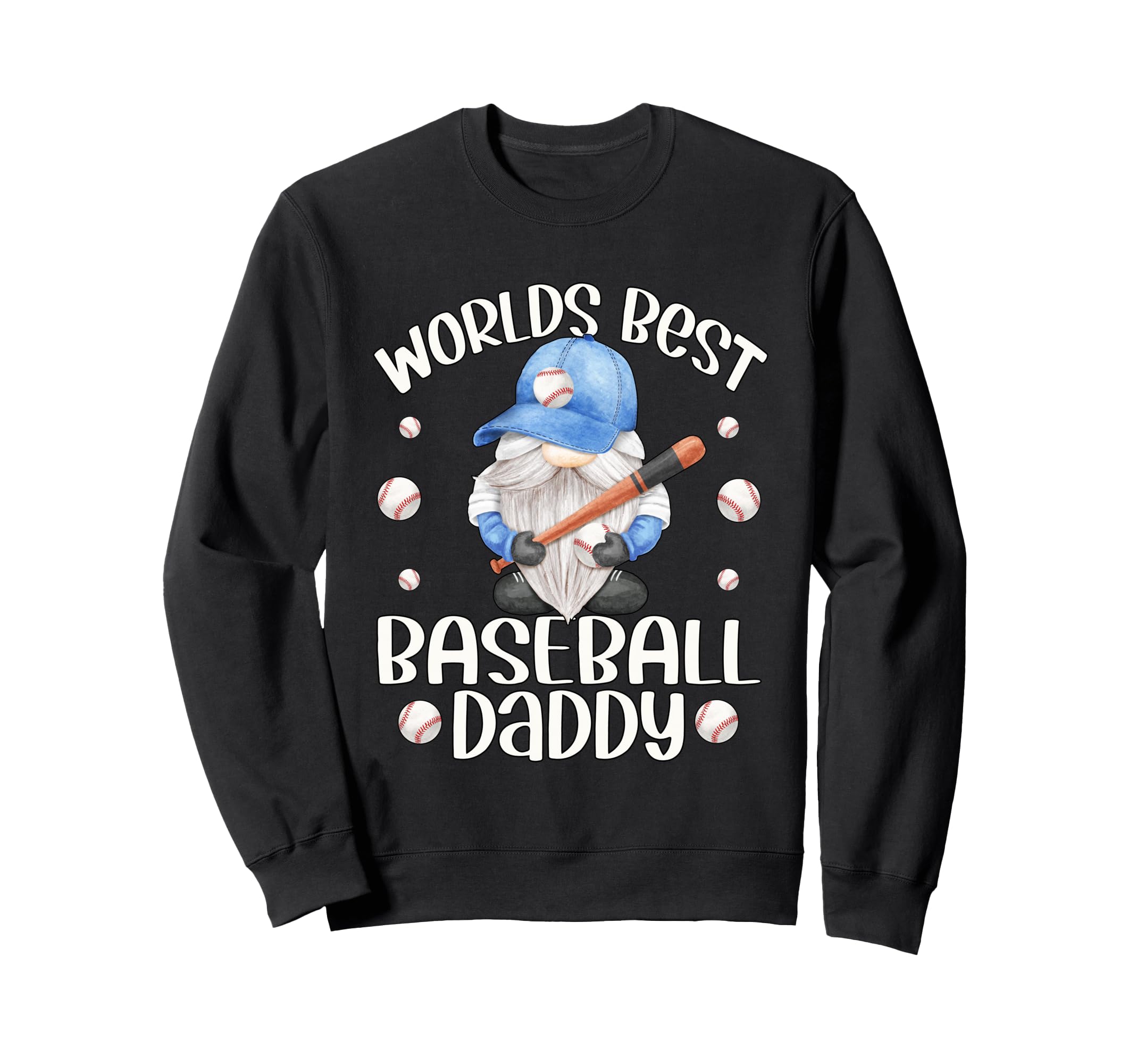 Funny Fathers Day Baseball Gnome Sweatshirt - Graphic Print Men Women - T-Shirt, Sweatshirt, Hoodie