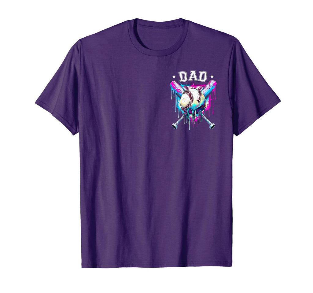 Baseball Ice Cream Drip Dad And Mom T-Shirt - Graphic Print Men Women - T-Shirt, Sweatshirt, Hoodie