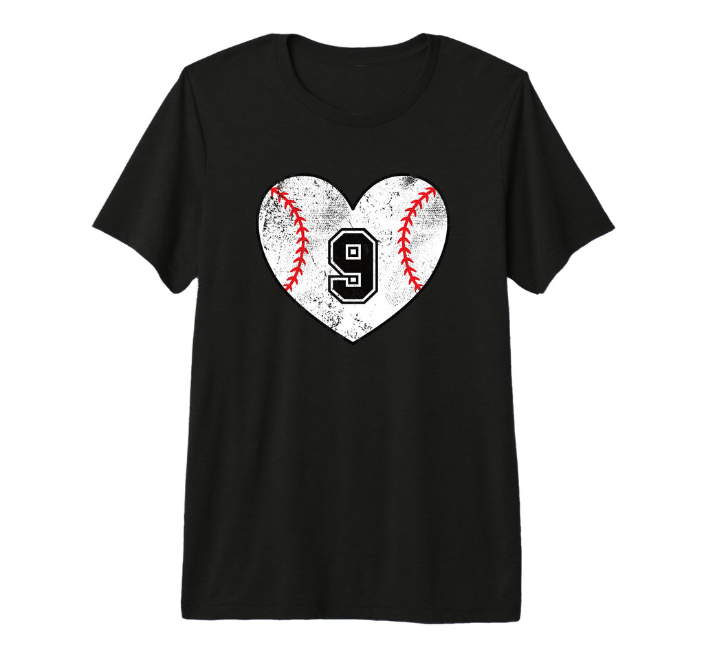 Baseball Heart Player 9 Baseball Mom T-Shirt - Trendy Graphic Men Women - T-Shirt, Sweatshirt, Hoodie