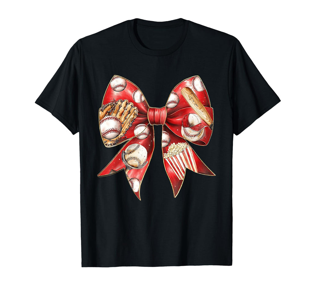 Baseball Mom Coquette Bow Mothers Day T-Shirt - Unique Graphic Unisex - T-Shirt, Sweatshirt, Hoodie