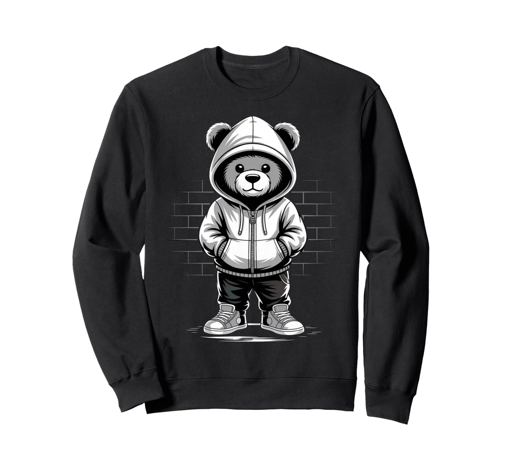 Camouflage Rapper Teddy Bear Sweatshirt - Casual Everyday Wear for Adults - T-Shirt, Sweatshirt, Hoodie