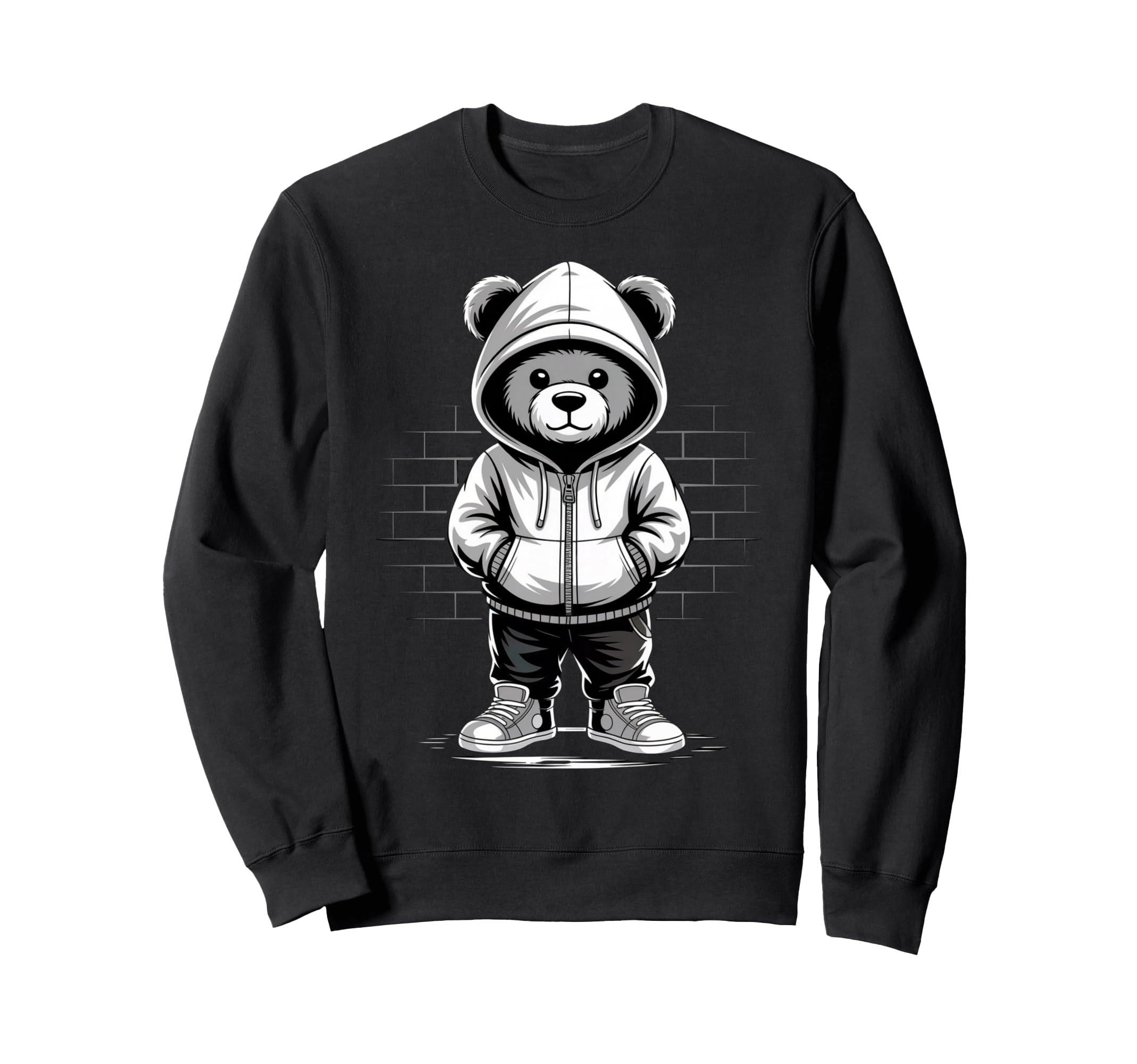 Camouflage Rapper Teddy Bear Sweatshirt - Casual Everyday Wear for Adults - T-Shirt, Sweatshirt, Hoodie
