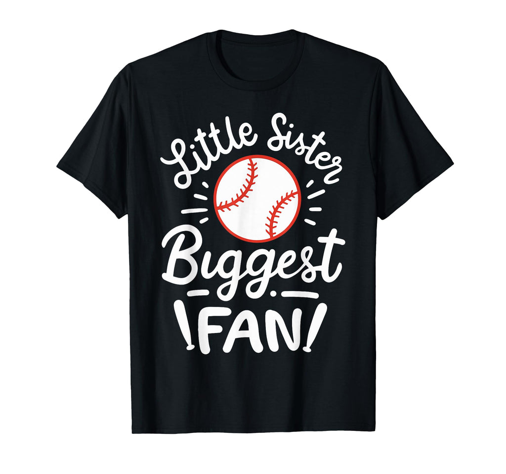 Baseball Little Sister Biggest Fan T-Shirt - Minimalist Print Men Women - T-Shirt, Sweatshirt, Hoodie