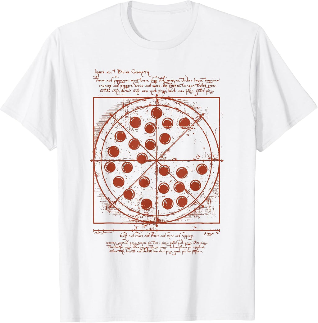 Geometrical Da Vinci Vitruvian Pizza Gift. - Adult & Kids T-Shirts, Sweatshirts & Hoodies apparel design preview 1